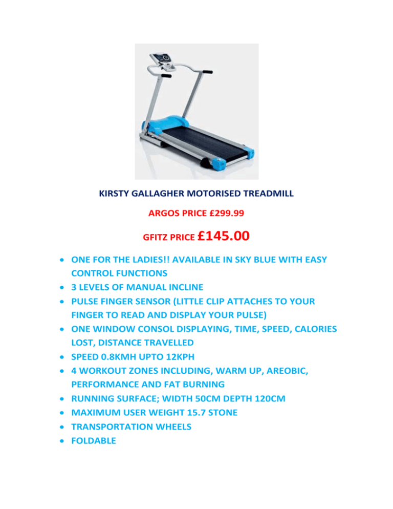 argos motorised treadmill