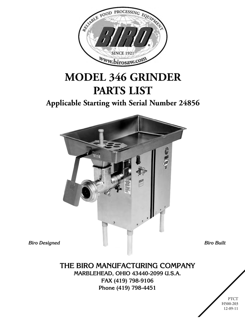 model 346 grinder parts list Manualzz