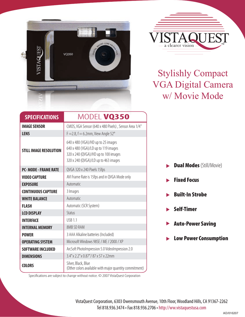 Stylishly Compact Vga Digital W Mode