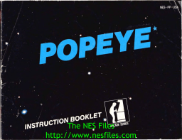 Nintendo Arcade Series Popeye Instruction Booklet