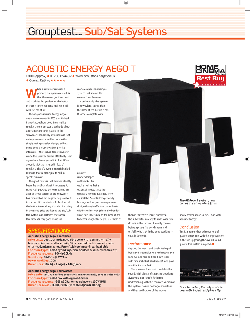 acoustic energy aego t