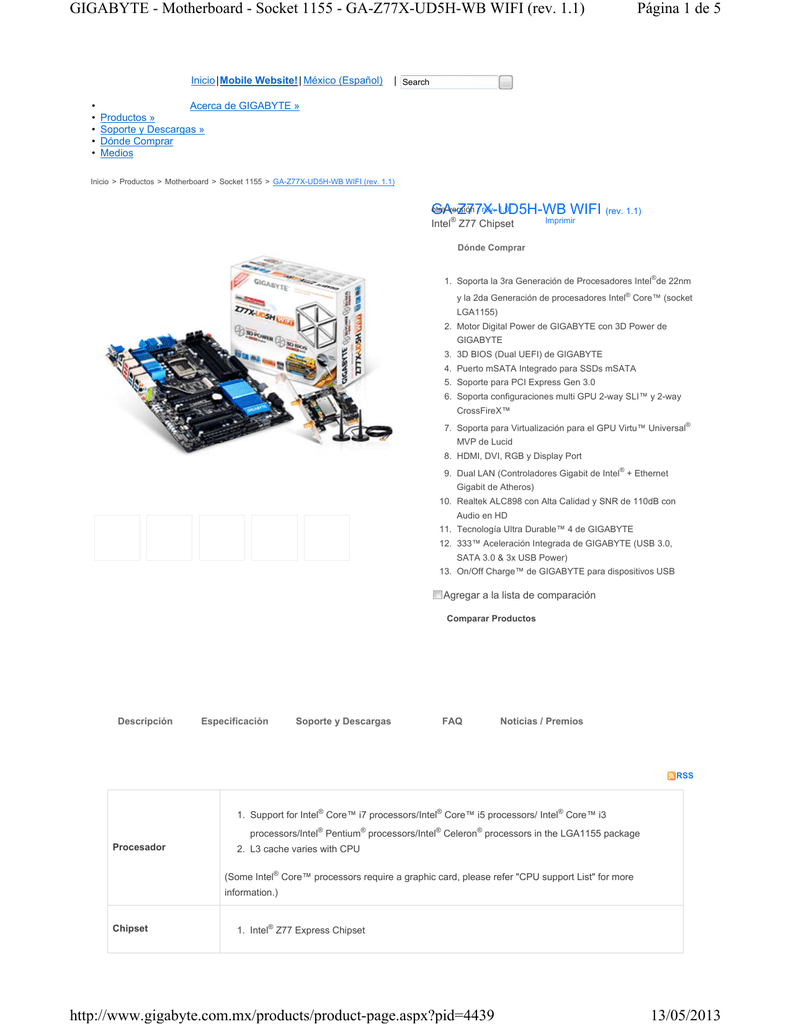 Pagina 1 De 5 Gigabyte Motherboard Socket 1155 Ga Manualzz