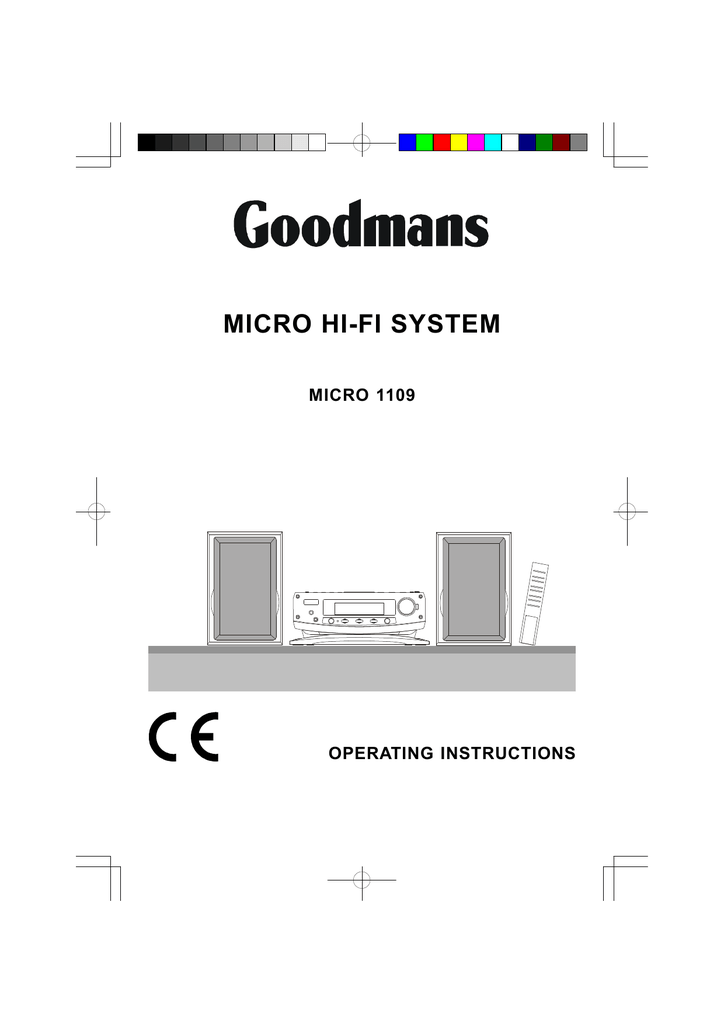 Goodmans MICRO 1109 Operating Instructions Manual Manualzz