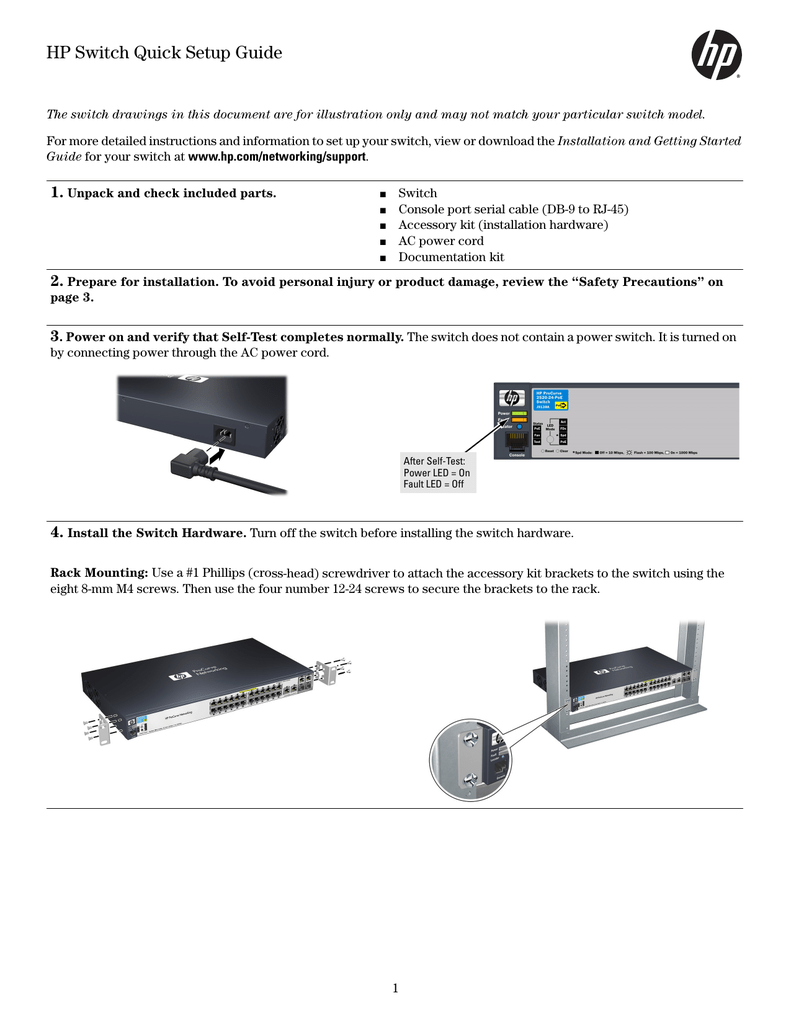 Hp 25 24 And 25g 24 Switch Quick Setup Guide Manualzz