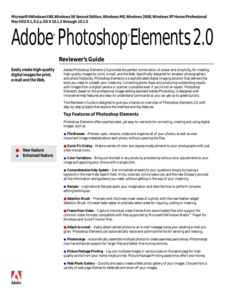 how to upgrade photoshop elements 2.0