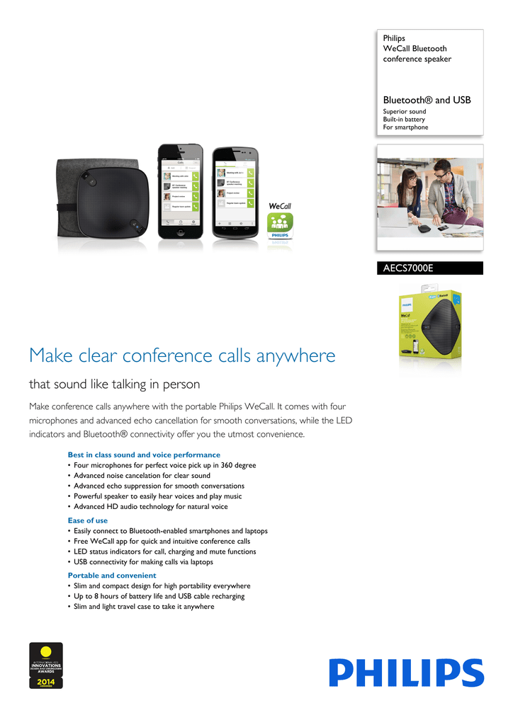 philips wecall bluetooth conference speaker