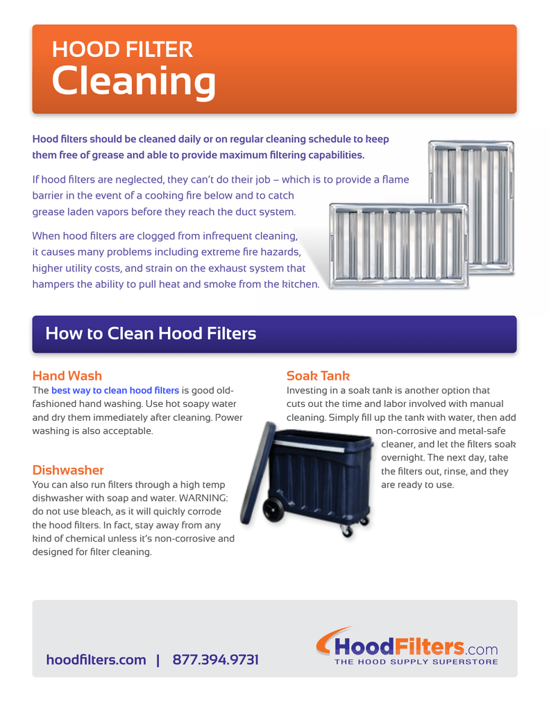 Hood Filter Cleaning Manualzz