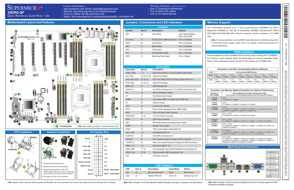 Supermicro X9DRG-QF Quick Reference | Manualzz