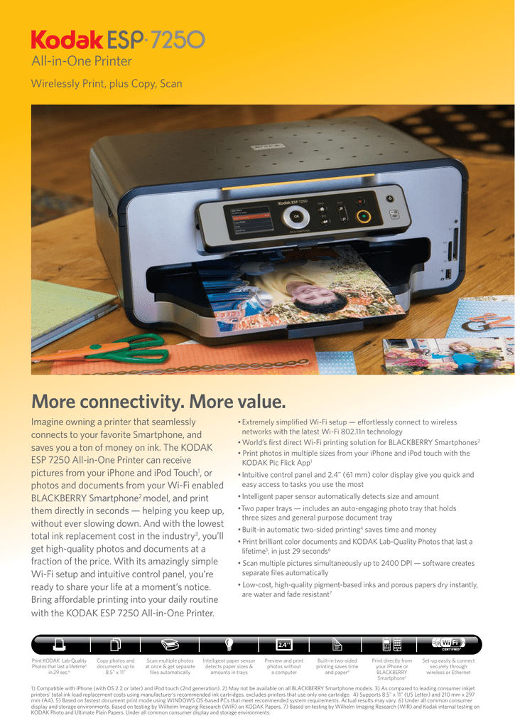 Kodak esp 7250 printer software