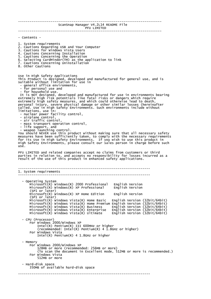 computer will not install scansnap manager