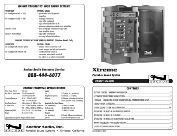 Anchor Xtreme XTR-6000CU2 Owner's Manual | Manualzz
