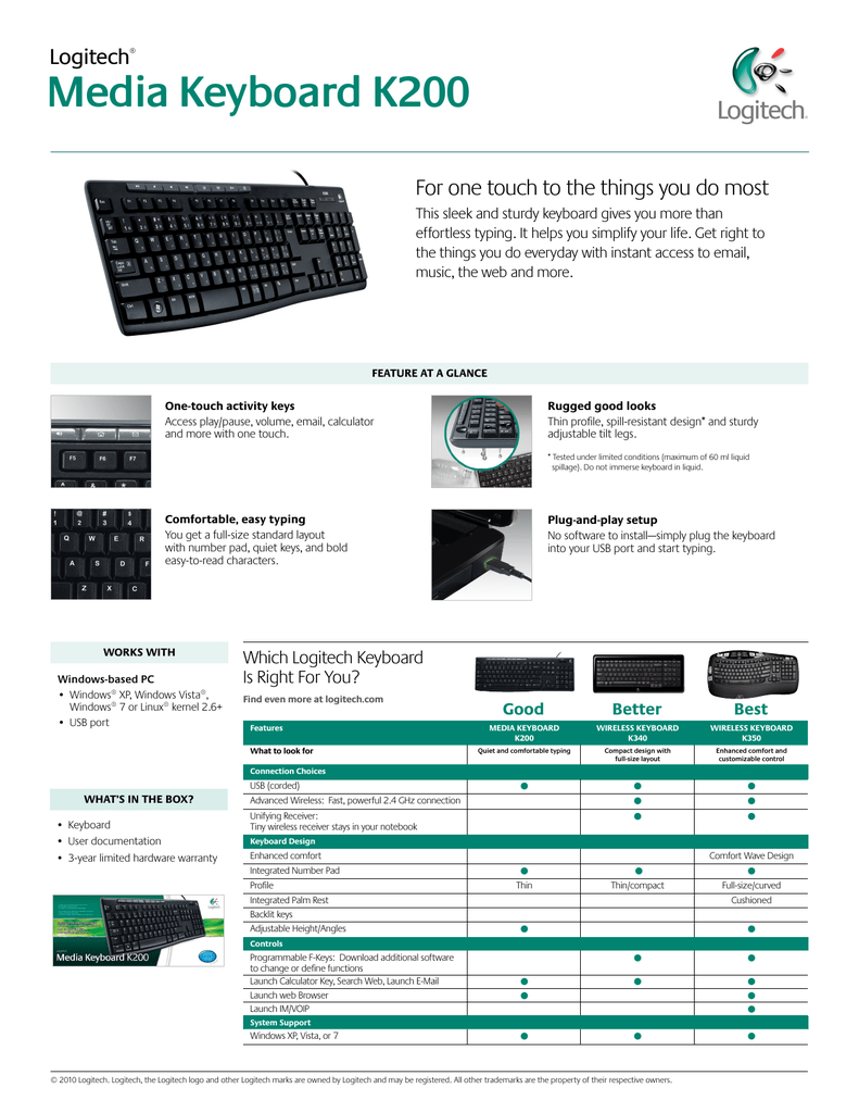 keyboard diagnostics logitech k200