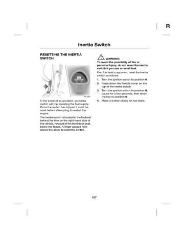 Inertia Switch, Vehicle., Spare Wheel., Jack., Towing Eye., Fire
