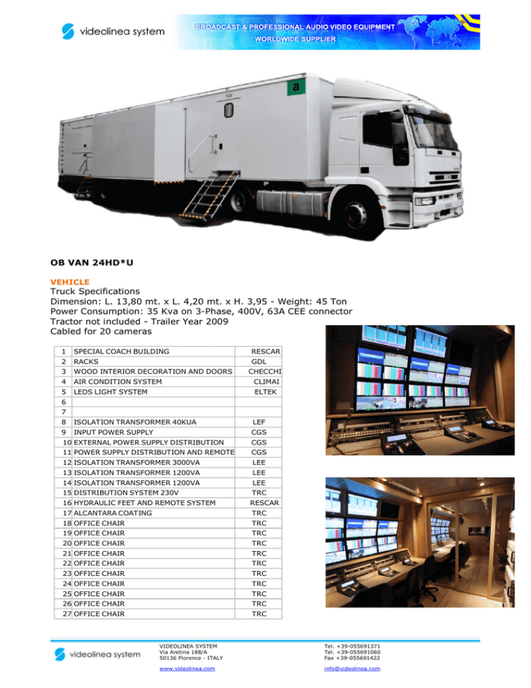 Ob Van 24hd U Truck Specifications Dimension L 13 80 Mt X L 4 Manualzz