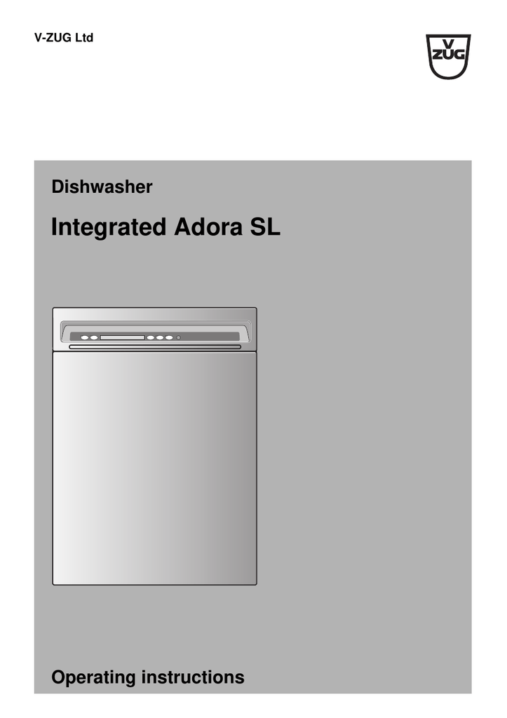 Dishwasher Adora SL integrated Export AU Manualzz