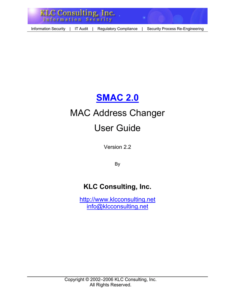 smac mac address changer licence