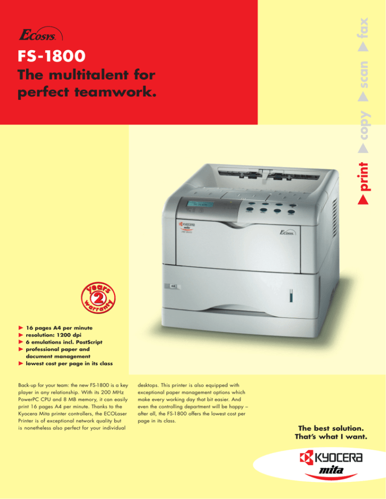 kyocera mita printer