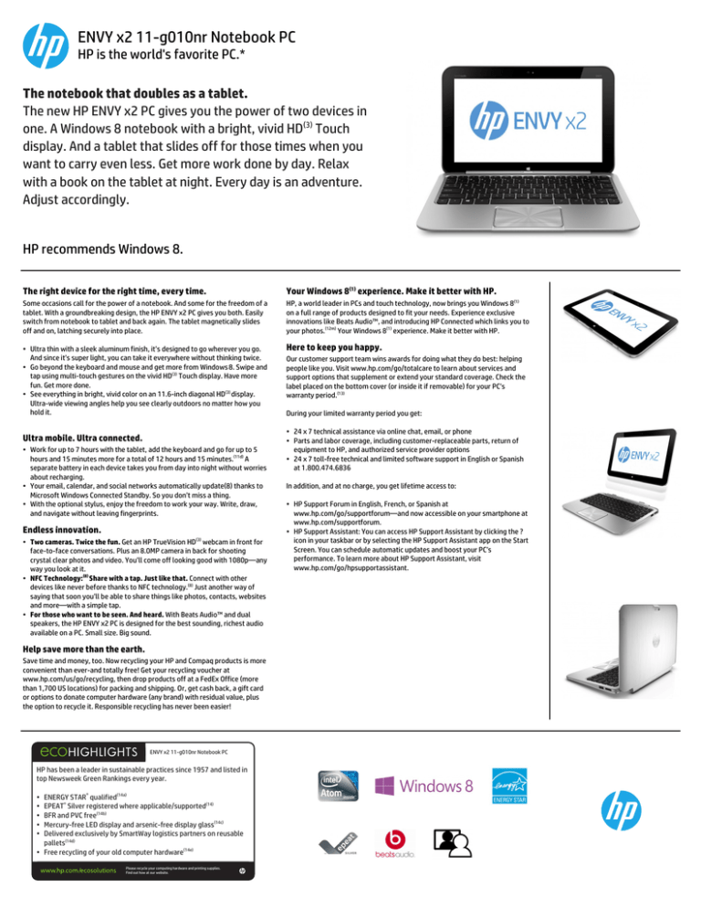 Hp Pavilion Data Sheet Manualzz