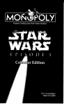 Monopoly Star Wars Episode I Collector Edition User Manual