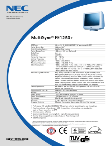 MultiSync® FE1250+ - NEC Display 