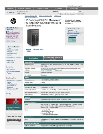 Hp Compaq 6000 Pro Microtower Pc Energy Manualzz