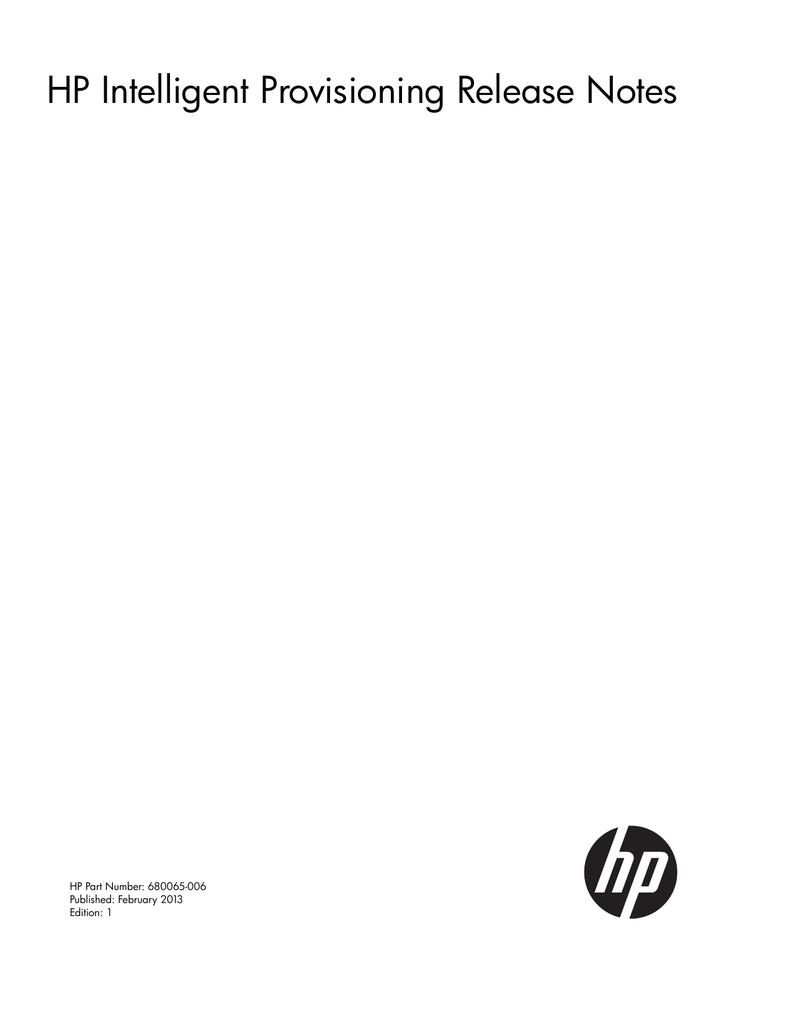 hp intelligent provisioning 1.62