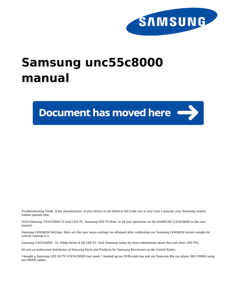 Samsung unc55c8000 manual | Manualzz