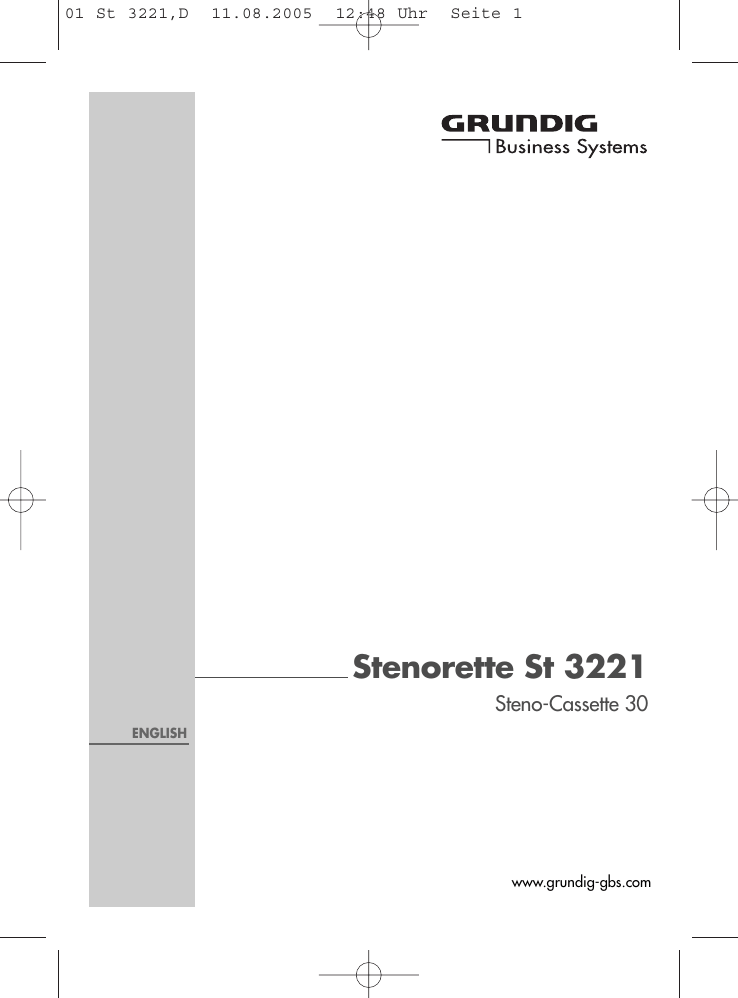 Stenorette St 3221 Dittafoni Dittafono Di Grundig Business Manualzz