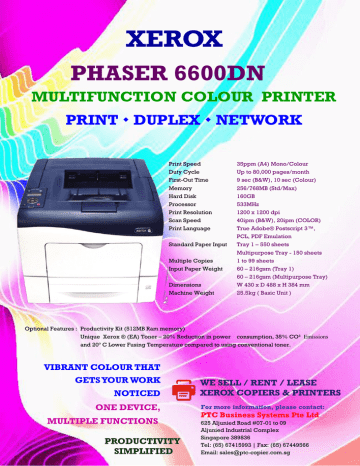phaser 6600dn - PTC Business Systems 