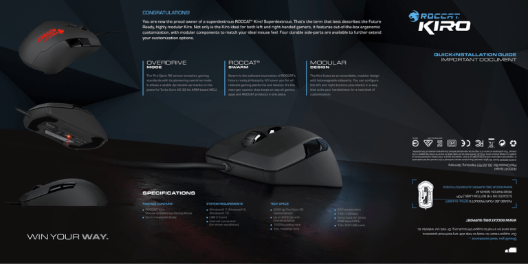 Roccat Kiro Quick Setup Guide Manualzz