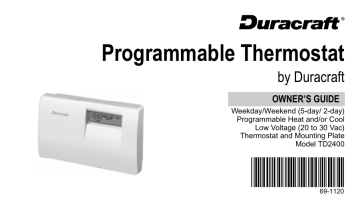 69 1120 Programmable Thermostat By Duracraft Step 10 Check Thermostat Operation After Programming And Installing