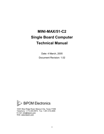 BiPOM Electronics MINI-MAX/51-C2 Technical Manual | Manualzz