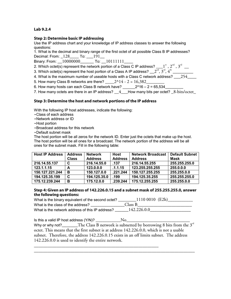 Step 3 Determine The Host And Network Portions Manualzz Step 3 Determine The Host And Network Portions Manualzz