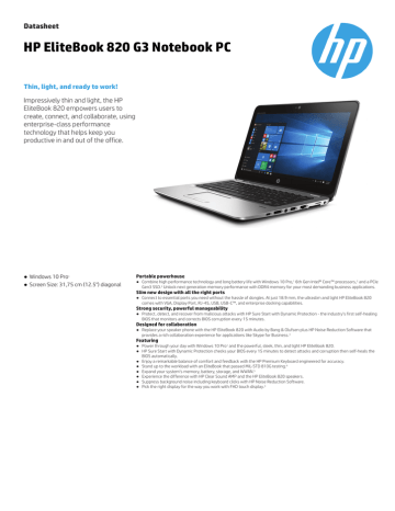 Hp Elitebook 0 G3 Notebook Pc Manualzz