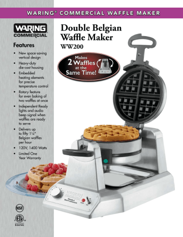 waring pro restaurant style waffle maker instructions