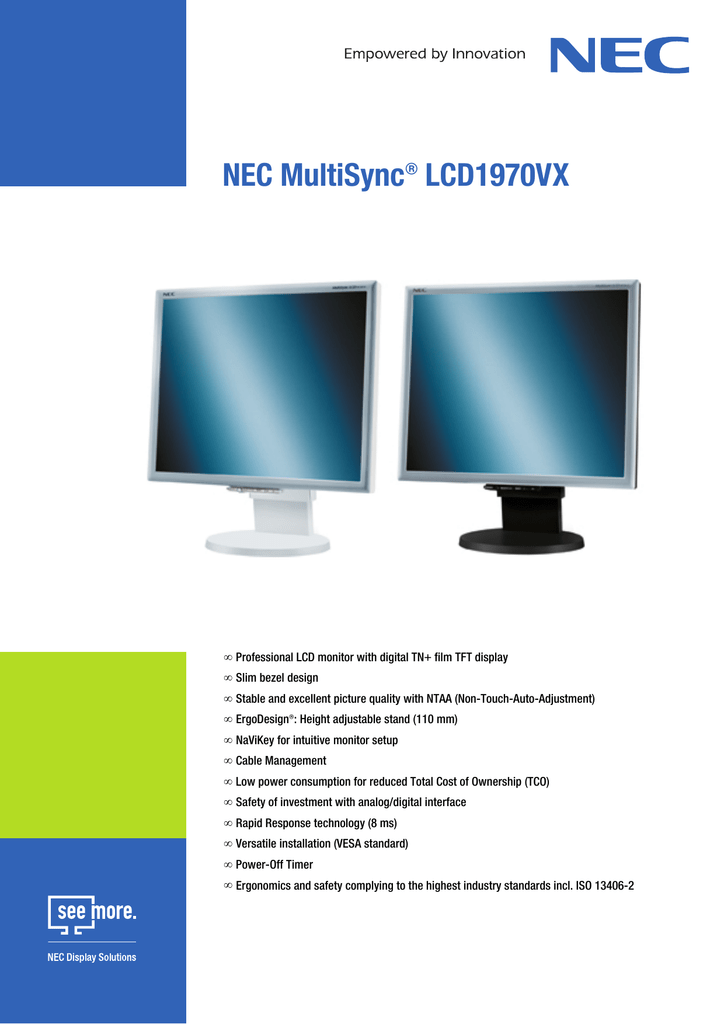 NEC MultiSync® LCD1970VX | Manualzz