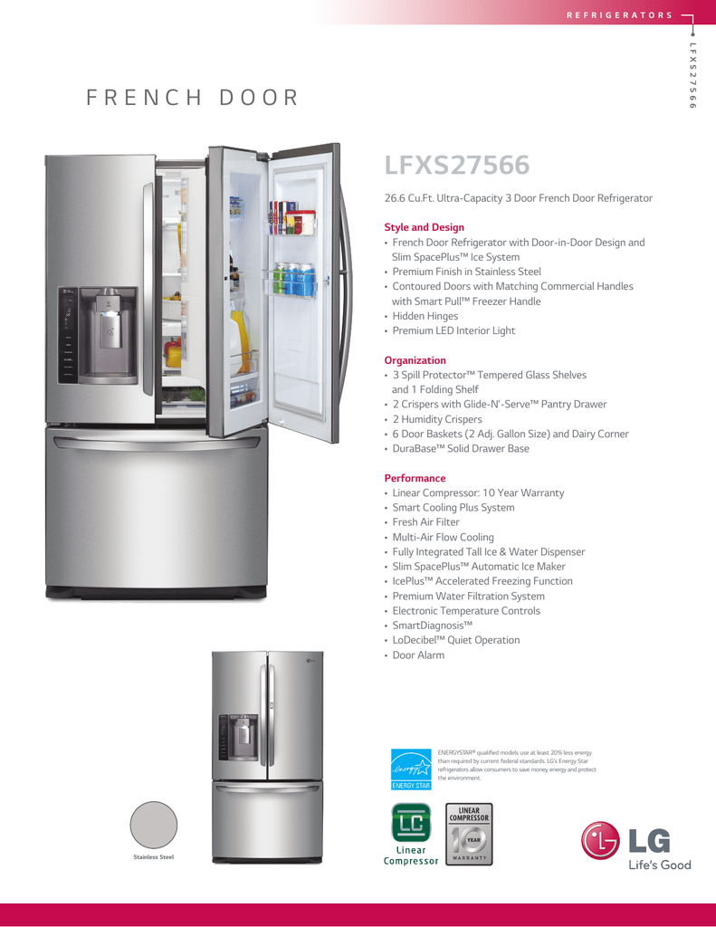 Lg Lfxs27566s Specification Manualzz
