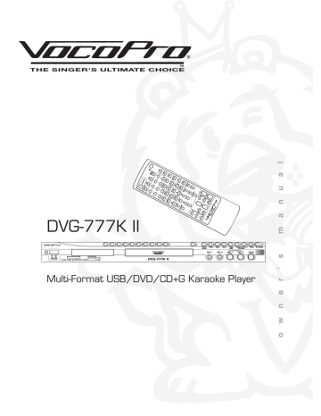 VocoPro DVG-777K II Owners manual | Manualzz