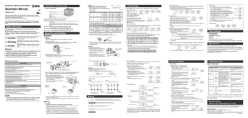 SMC PSE300 Pressure Sensor Controller Quick Guide | Manualzz