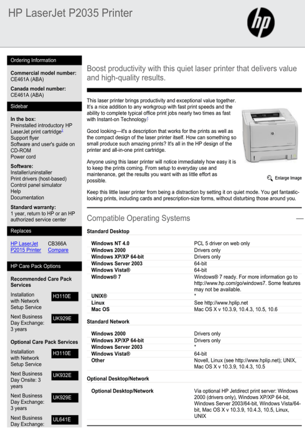 hp laserjet p2035 driver