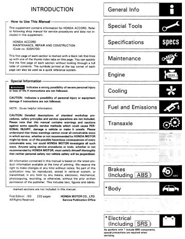 1993 - Accord  Manualzz