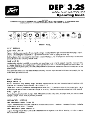 Peavey DEP 3.2S Digital Sampling Processor Owner Manual | Manualzz