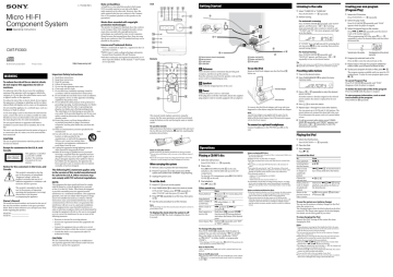 Sony CMT-FX300i Owner's Manual