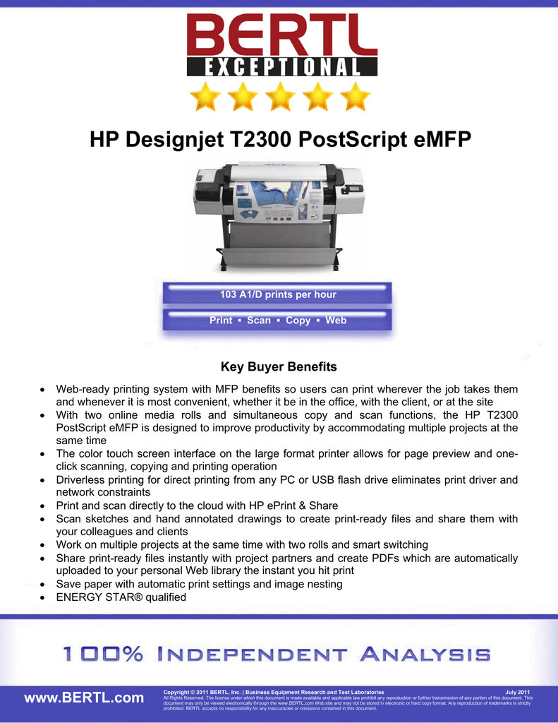 Hp Designjet T2300 Postscript Emfp Manualzz