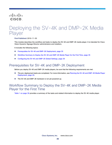 Deploying the SV-4K and DMP-2K Media Player | Manualzz