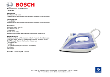 bosch tda3021gb steam iron