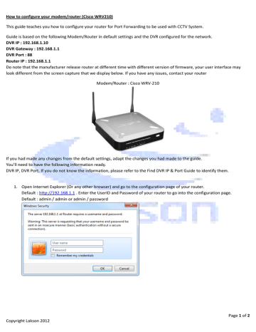 get to router configuration page