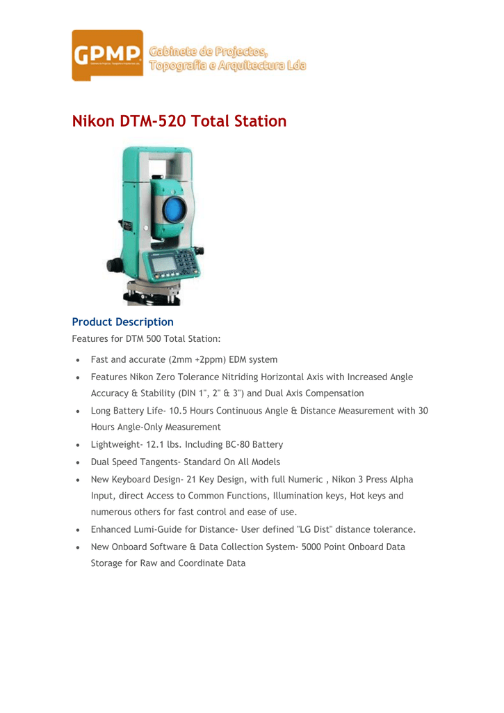 Nikon Dtm 520 Total Station Manualzz