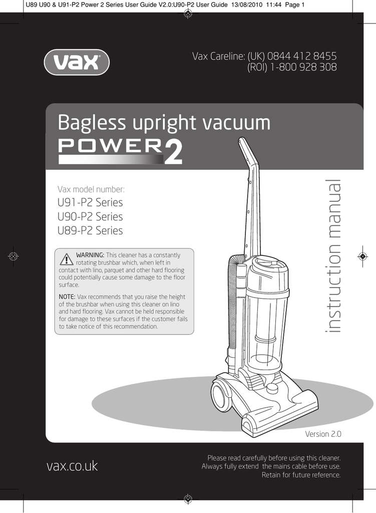 Vax Power VX 2 Upright Vacuum Cleaner 