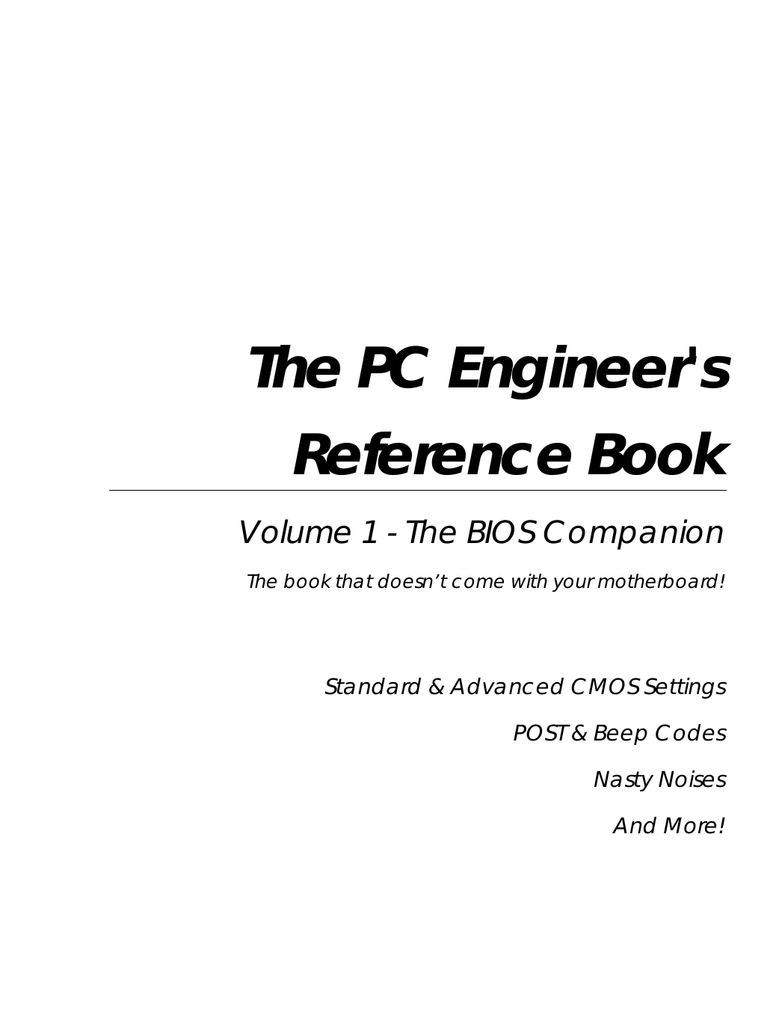 The PC Engineer`s Reference Book - Learn, learn, and once again 